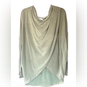 Athleta Draped Purana Wrap-Front Top in Eucalyptus Olive Size XS